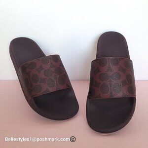 COACH Udele Sport Slide In Signature Canvas - Women's Size 9B- Black Currant⭐